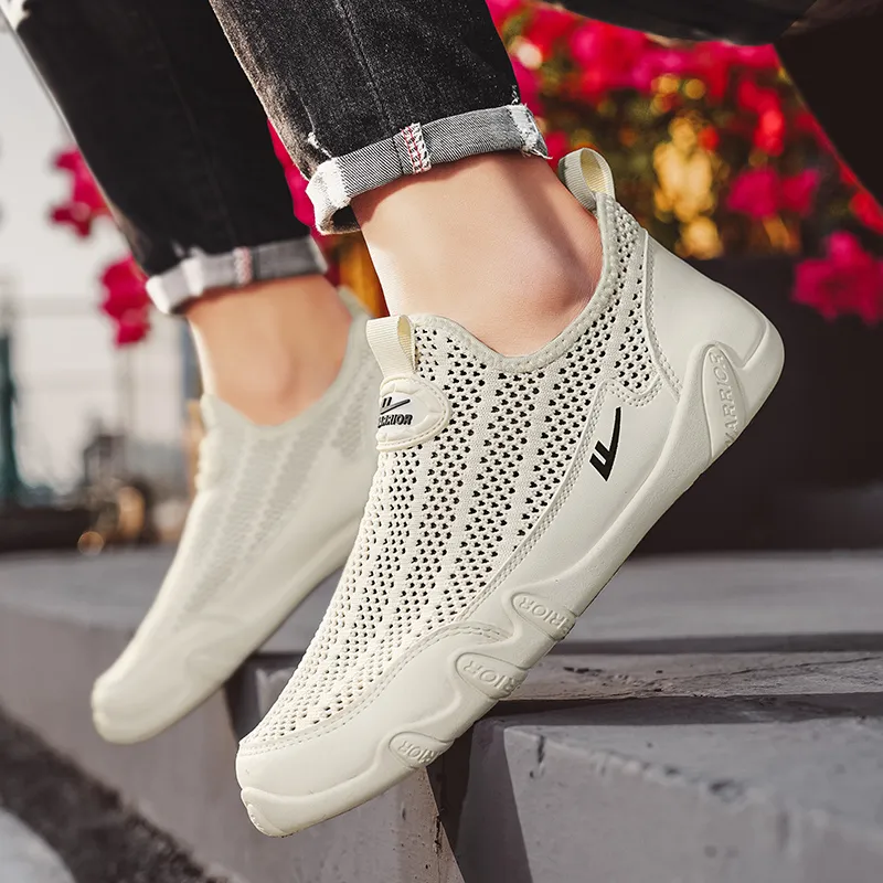 Warrior Slip on Slip on Shoes Wear resistant, Lightweight, Breathable, And Non slip. Low Top Casual Shoes Men's Beige-7