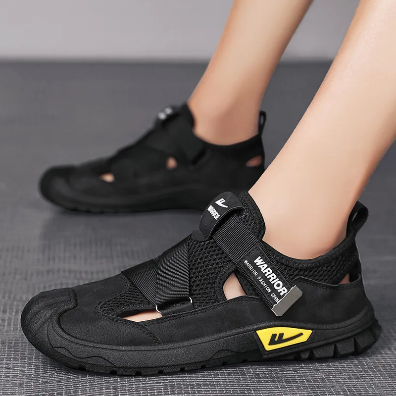 Warrior River Trekking Shoes Wear resistant, Lightweight, Breathable, And Non slip. Beach Sandals Men's Black-7