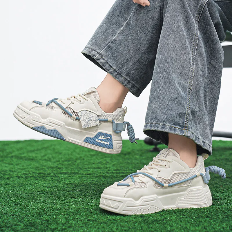 WARRIOR Skateboard Shoes Unisex Low Top Blue-15