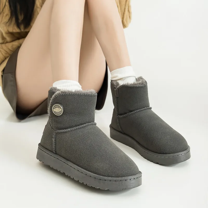 Warrior Thermal Slip Resistant Coverage Short Snow Boots Women's Gray-3