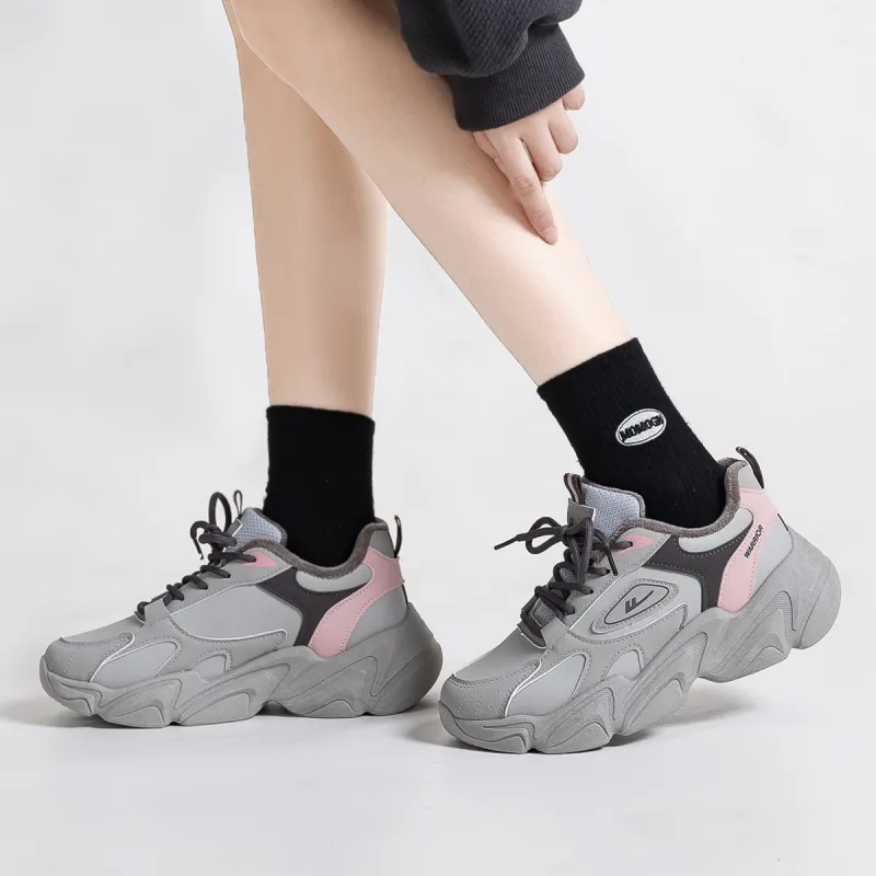 WARRIOR Chunky Sneakers Women's Low Top Black-3