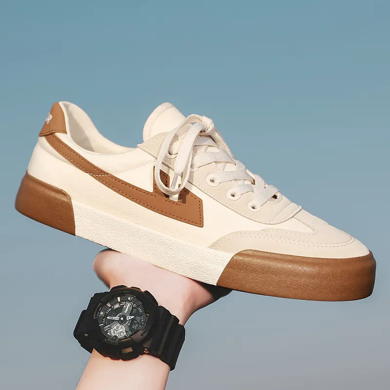 Warrior Breathable And Waterproof Low Top Canvas Shoes Unisex Beige Brown-10