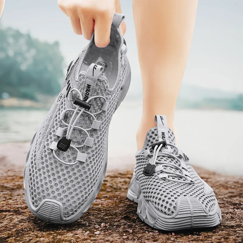 Warrior Lazy Slip on Cushioned Wear Resistant Lightweight Breathable Slip Resistant Low Top Casual Shoes Men's Gray-6