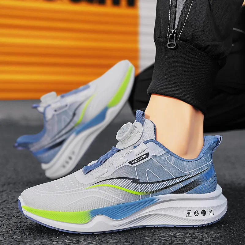 Warrior Cushioning Abrasion Resistant Lightweight Breathable Slip Resistant Low Top Running Shoes Men's Dusty Blue-7