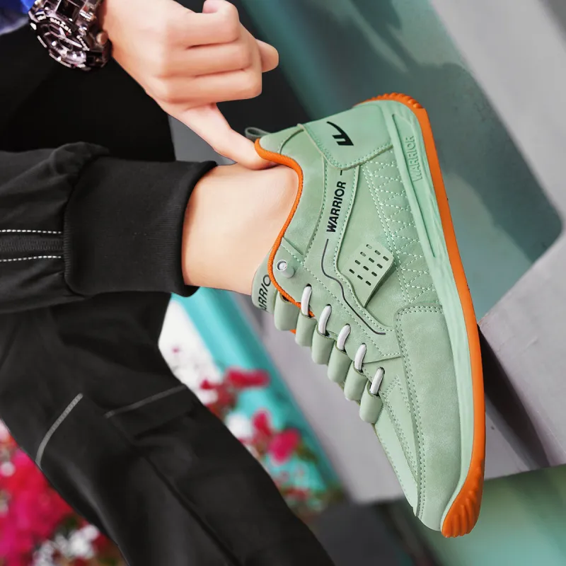 Warrior Soft Sole Driving Shoes Anti-Slip And Wear-Resistant Lightweight Low-Top Skateboard Shoes Men's Light Green-9