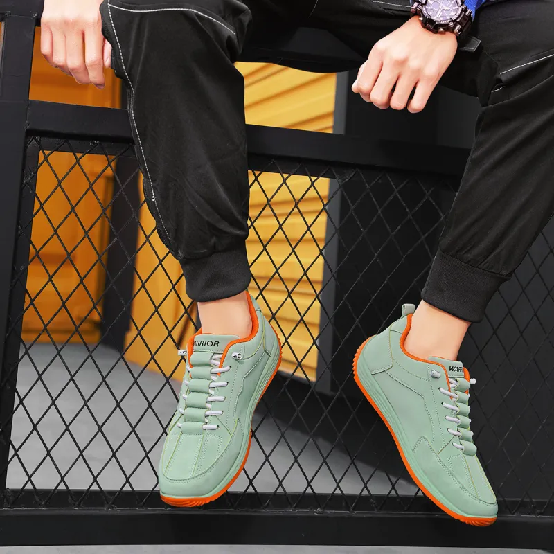 Warrior Soft Sole Driving Shoes Anti-Slip And Wear-Resistant Lightweight Low-Top Skateboard Shoes Men's Light Green-11