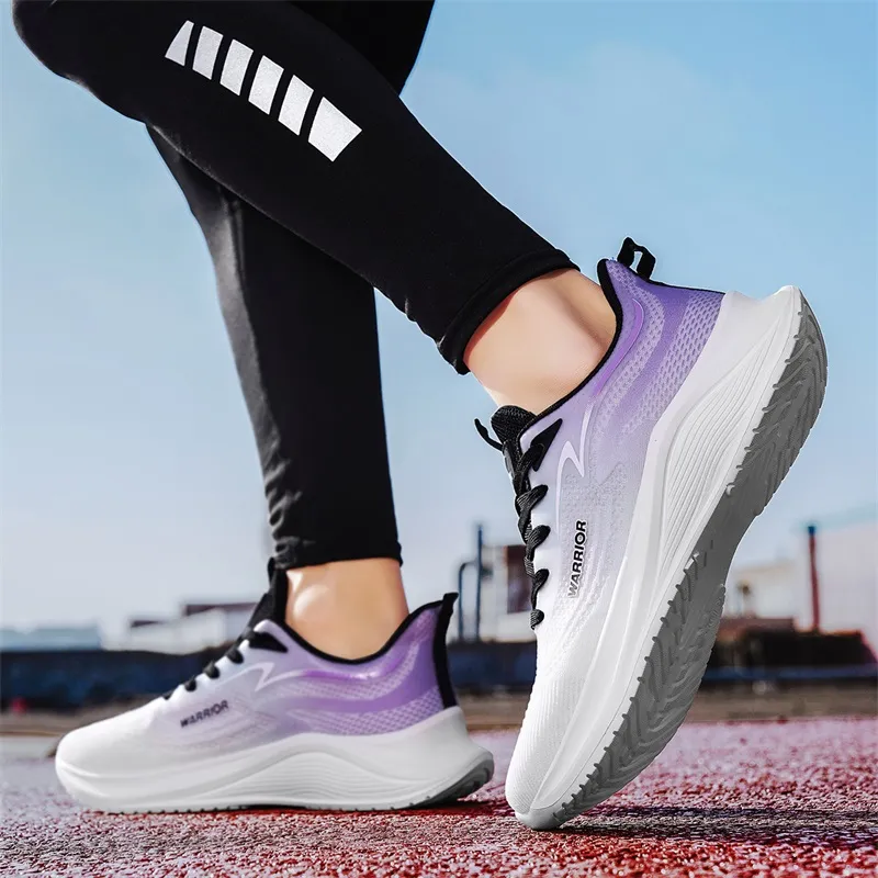 Warrior Slip Resistant, Abrasion Resistant, Lightweight, Rebound Coverage Low Top Long Distance Running Shoes Unisex-39