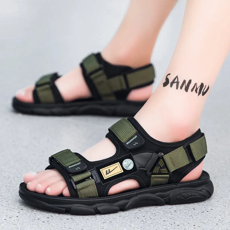 Warrior Casual Chef Shoes Beach Sandals Men's Army Green/Black-4