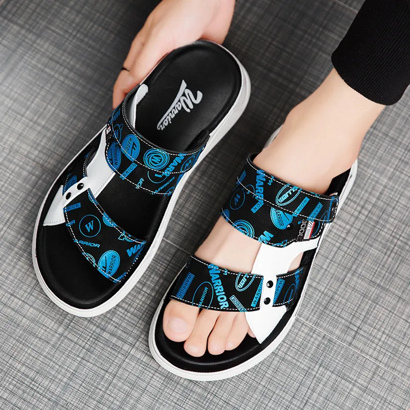 Warrior Casual Chef Shoes Beach Sandals Men's White Black Blue-2