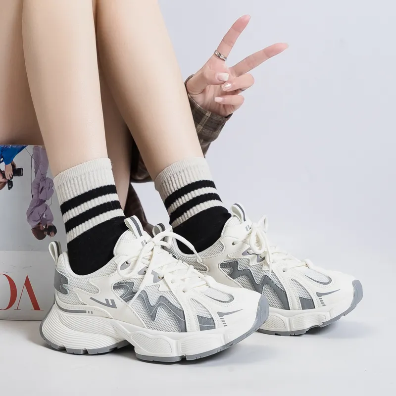 Warrior Height Increasing Abrasion Resistant Lightweight Slip Resistant Low Top Chunky Sneakers Women's-1