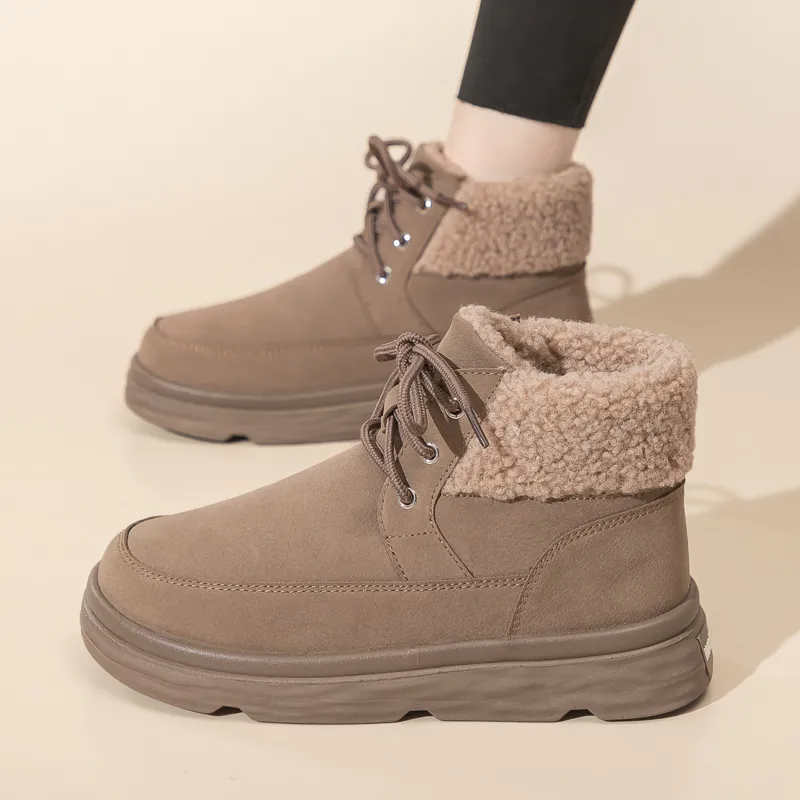 Warrior Thermal Abrasion Resistant Slip Resistant Short Snow Boots Women's Camel-3