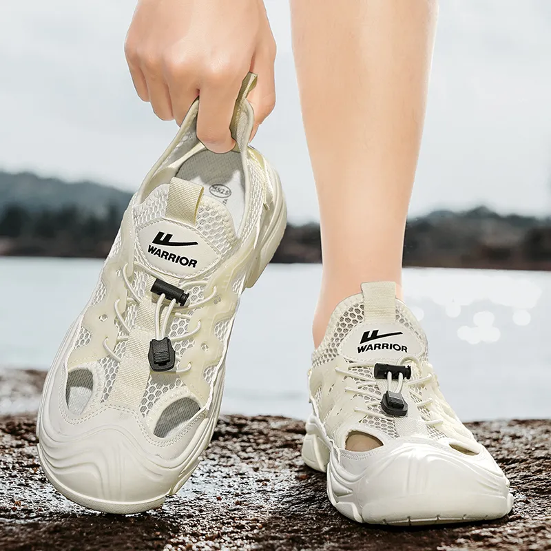 Warrior River Trekking Shoes Wear resistant, Lightweight, Breathable, And Non slip. Beach Sandals Men's Beige-6