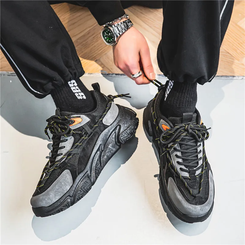 Warrior Warrior Anti-Slip Wear-Resistant Breathable Lightweight Height Increasing Warm Low-Top Chunky Sneakers Unisex-41