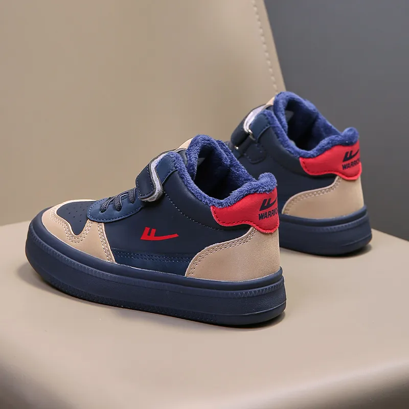Warrior Anti Slip And Wear Resistant Warm High Top Kids' Skateboarding Shoes Navy Khaki Kids'-6