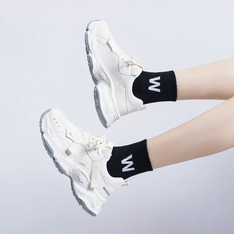 Warrior Cushioning Height Increasing Abrasion Resistant Slip Resistant Low Top Chunky Sneakers Women's-4