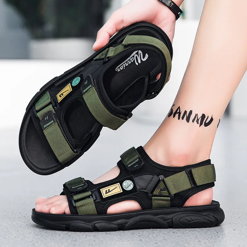 Warrior Casual Chef Shoes Beach Sandals Men's Army Green/Black-3