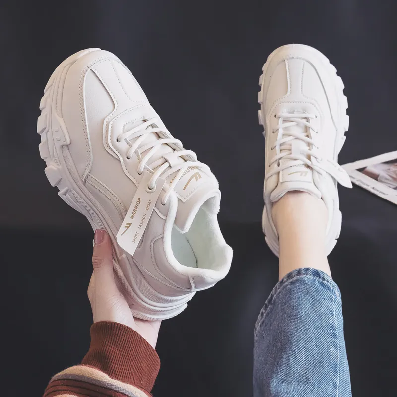 Warrior Slip Resistant, Abrasion Resistant, Lightweight, Height Increasing Coverage Low Top Chunky Sneakers Women's-25