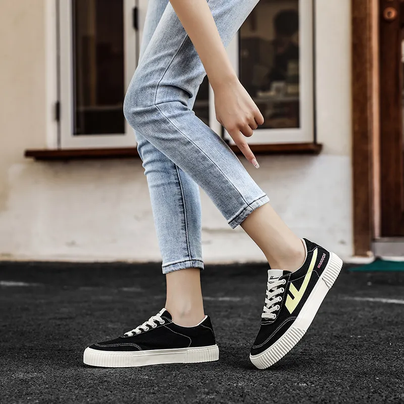 Warrior Anti Slip And Wear Resistant Lightweight Low Top Canvas Shoes Unisex Black-7