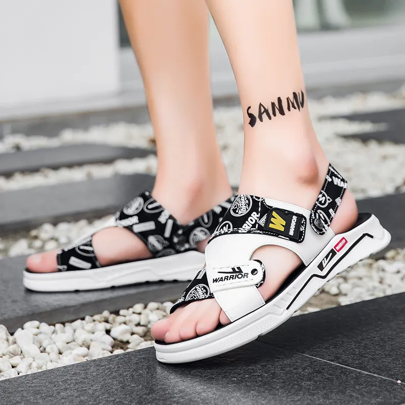 Warrior Casual Chef Shoes Beach Sandals Men's White Black-5