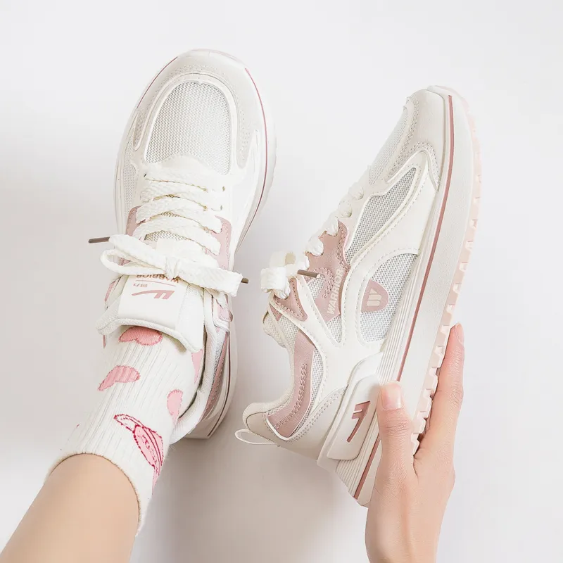 WARRIOR Chunky Sneakers Women's Low Top Pink-2