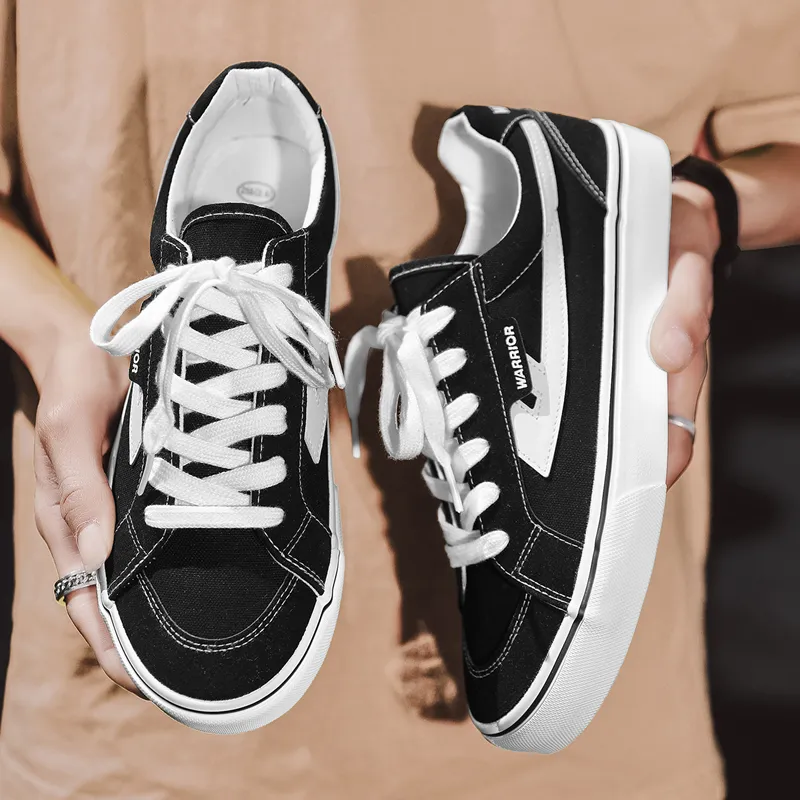 Warrior Slip Resistant, Abrasion Resistant, Lightweight Low Top Canvas Shoes Unisex Black White-6