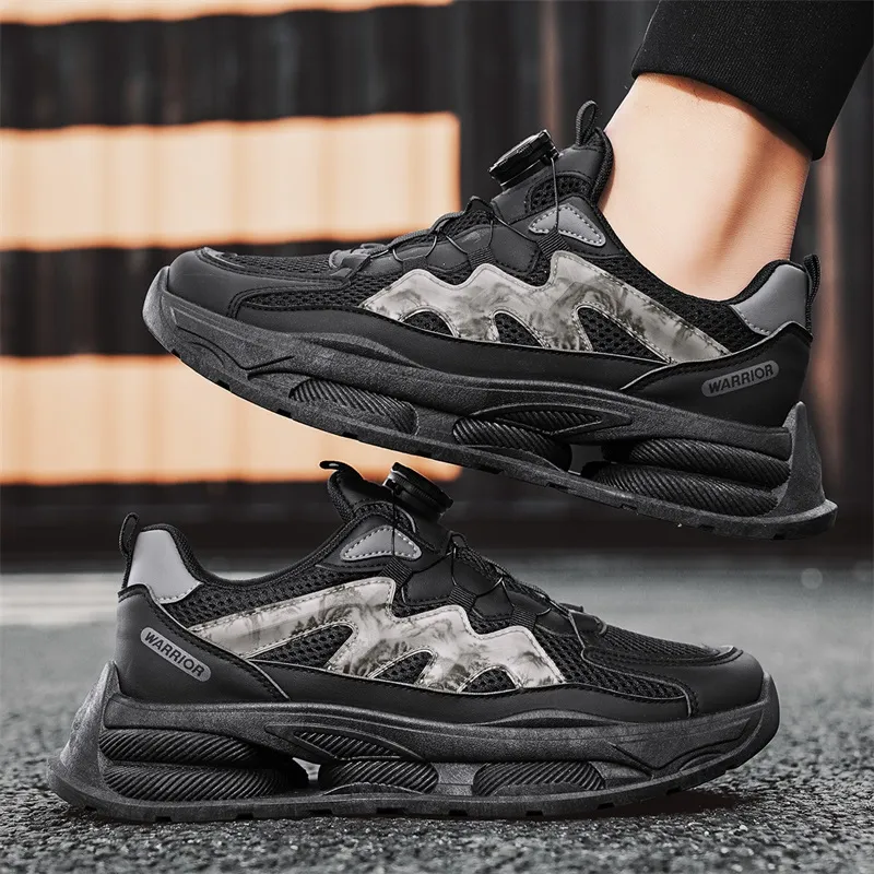 WARRIOR Chunky Sneakers Men Low Top Black/Gray-9