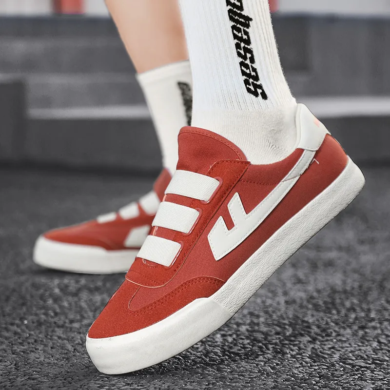 Warrior Slip Resistant, Abrasion Resistant, Lightweight Low Top Canvas Shoes Unisex Rusty Red Beige-5