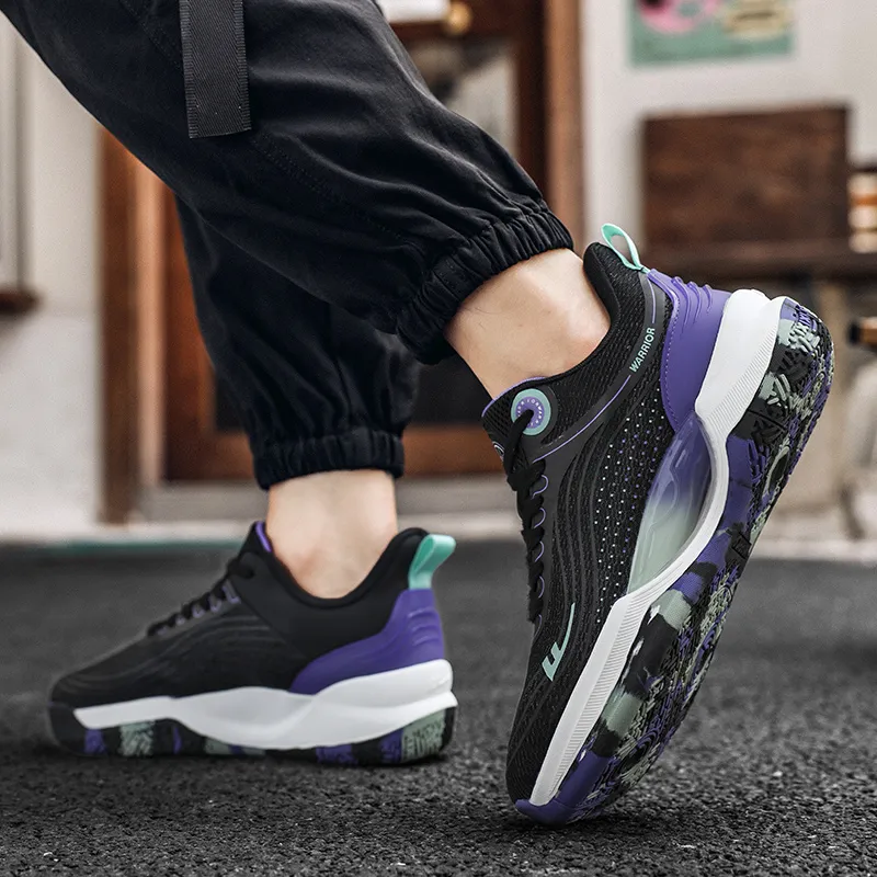 WARRIOR Basketball Shoes Men Low Top Purple-7