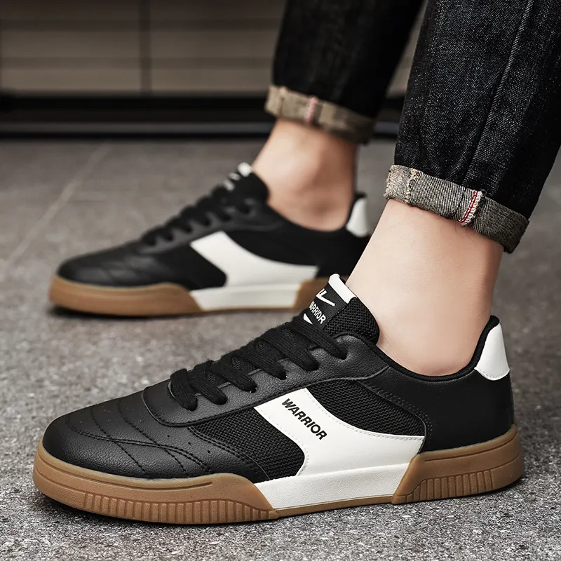 Warrior Coverage Abrasion Resistant Lightweight Breathable Slip Resistant Low Top Skateboard Shoes Men's Black Rice-7