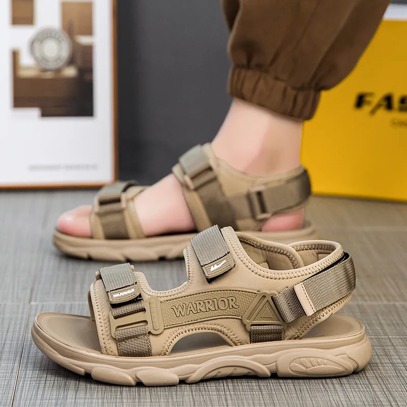 Warrior Casual Chef Shoes Beach Sandals Men's Khaki-3
