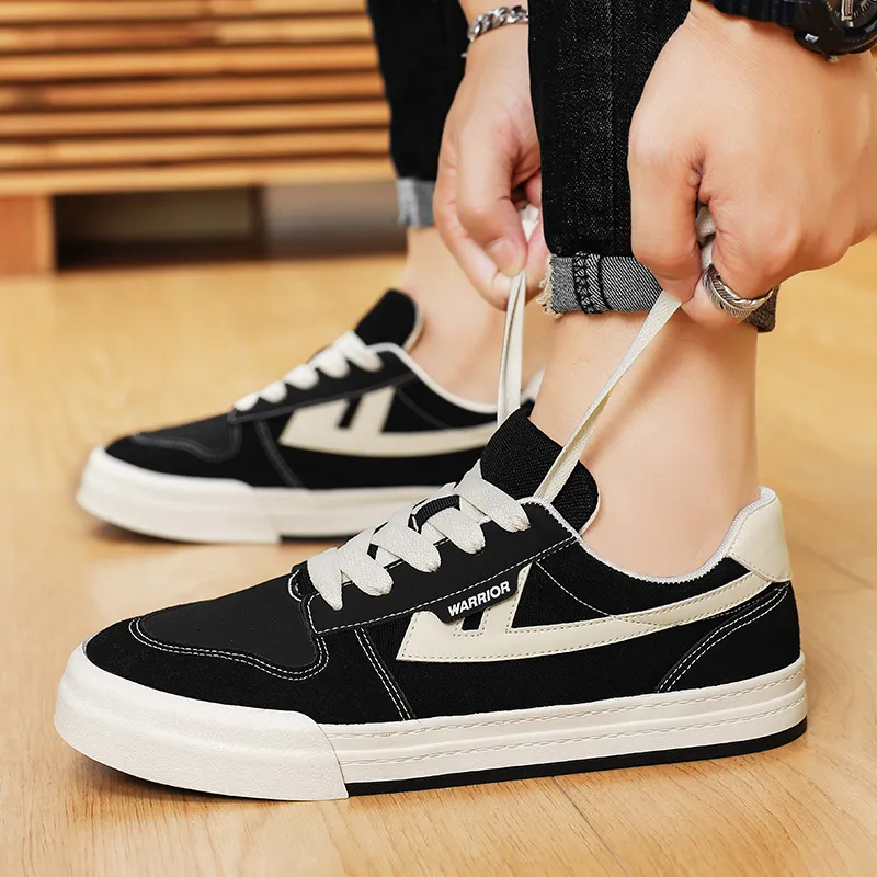 Warrior Coverage Slip Resistant, Abrasion Resistant, Breathable Low Top Skateboard Shoes Unisex Black Rice-7