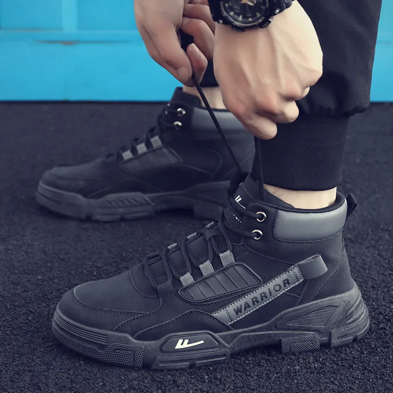 Warrior Short Mid Calf Martin Boot Men's Black-13