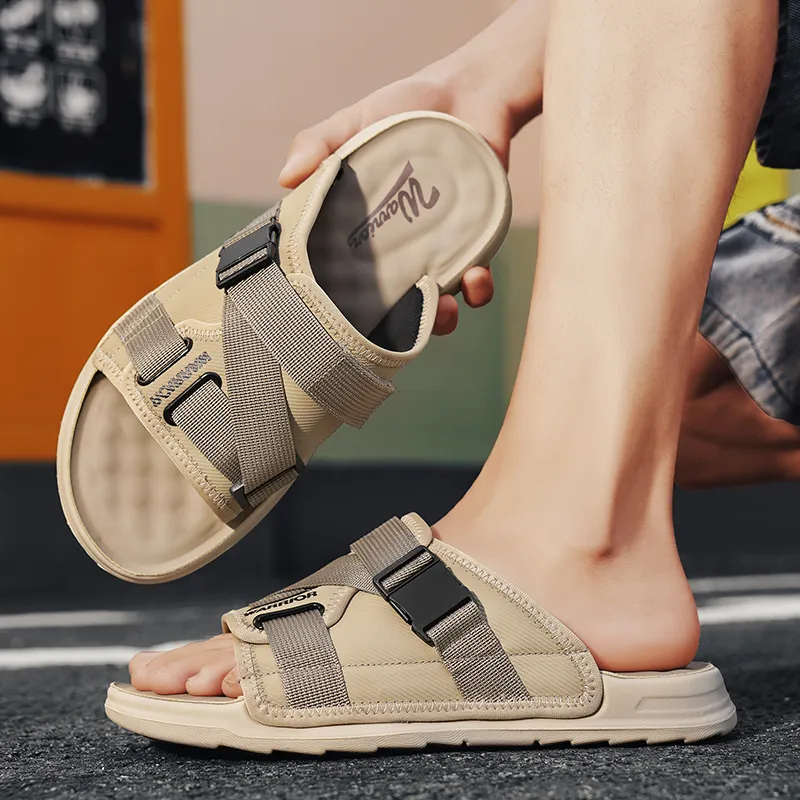 Warrior Slip Resistant Abrasion Resistant Slide Slippers Men's Khaki-5