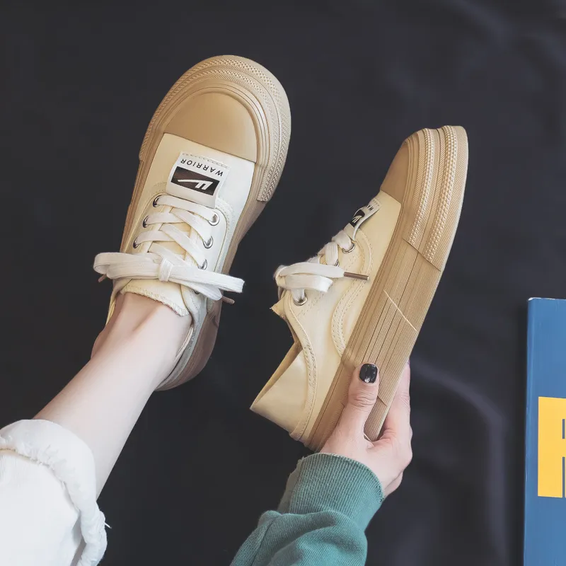 Warrior Anti Slip And Wear Resistant Breathable Lightweight Height Increasing Cushioning Low Top Canvas Shoes Women's-2