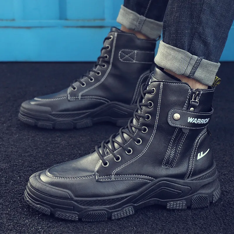 Warrior Short Martin Boot Men's Black-6