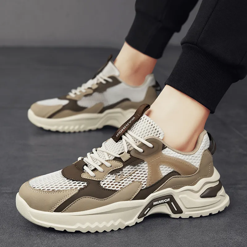 WARRIOR Running Shoes Men Low Top Khaki-10