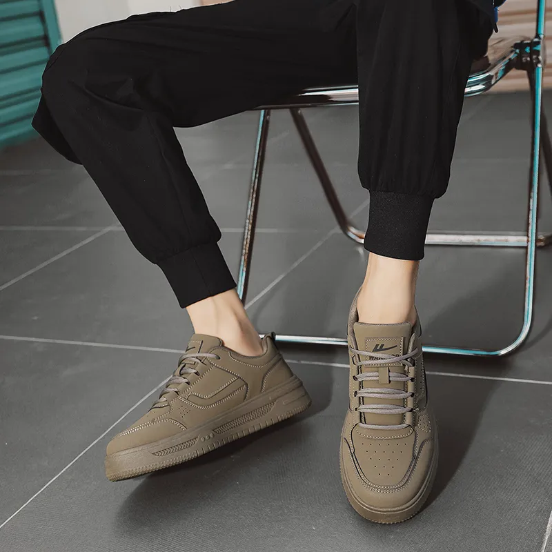Warrior Slip Resistant Shock Absorbers With Abrasion Resistant Properties Low Top Skateboard Shoes Men's Dark Brown-8