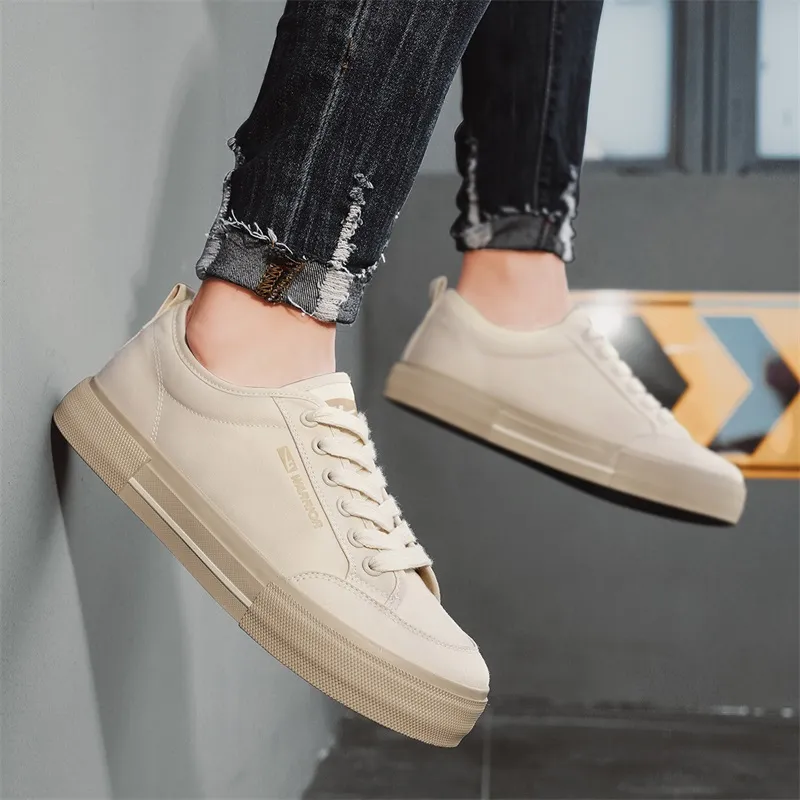 Warrior Wear resistant, Lightweight, Breathable, And Non slip. Low Top Canvas Shoes Men's Beige-8