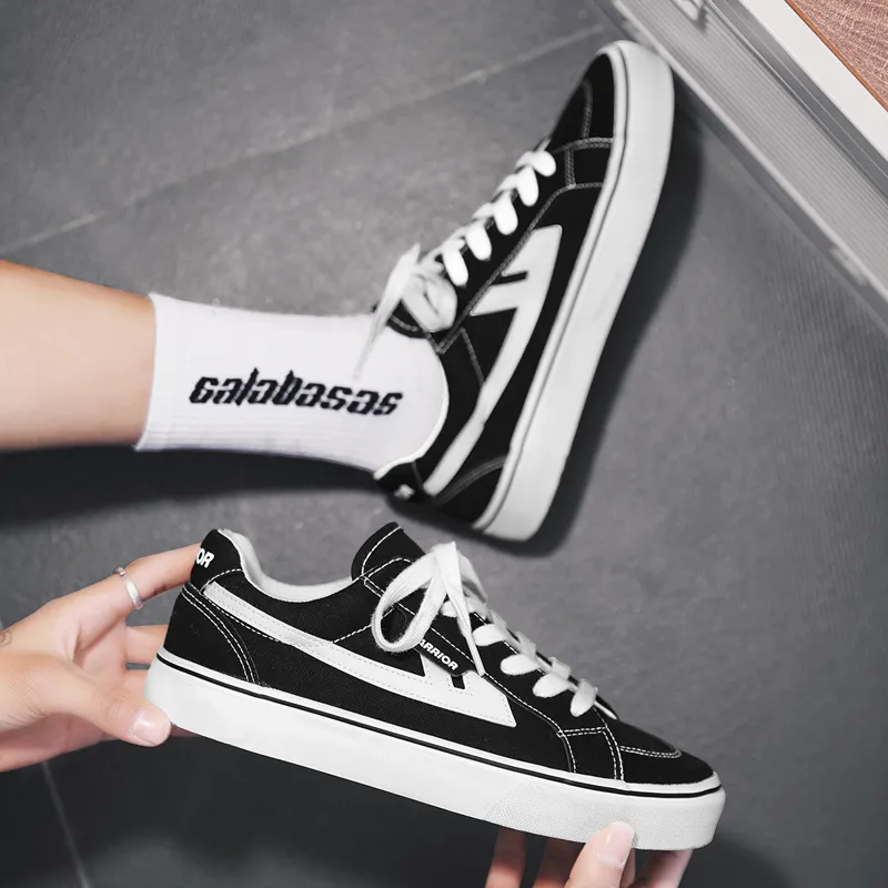 Warrior Slip Resistant, Abrasion Resistant, Lightweight Low Top Canvas Shoes Unisex Black White-8