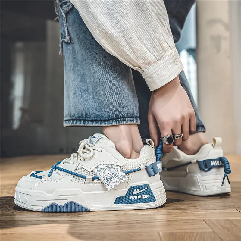 WARRIOR Skateboard Shoes Unisex Low Top Blue-16