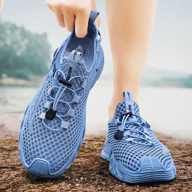 Warrior Lazy Slip on Cushioned Wear Resistant Lightweight Breathable Slip Resistant Low Top Casual Shoes Men's Blue-7