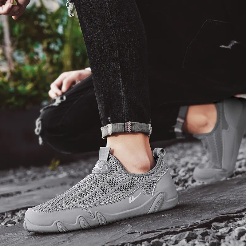 Warrior Slip on Slip on Shoes Wear resistant, Lightweight, Breathable, And Non slip. Low Top Casual Shoes Men's Gray-7