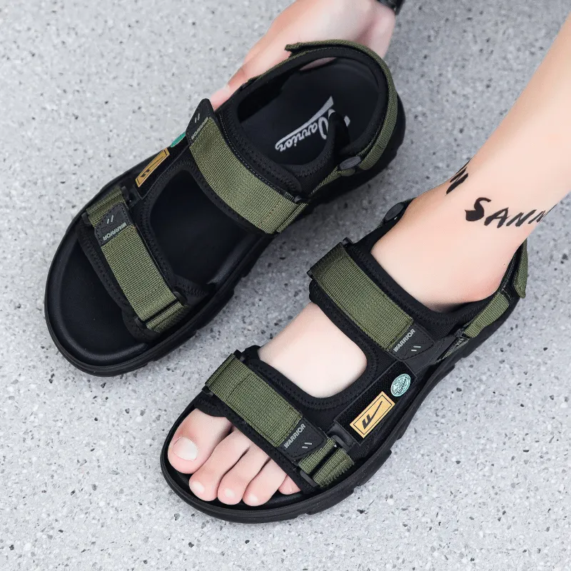 Warrior Casual Chef Shoes Beach Sandals Men's Army Green/Black-6