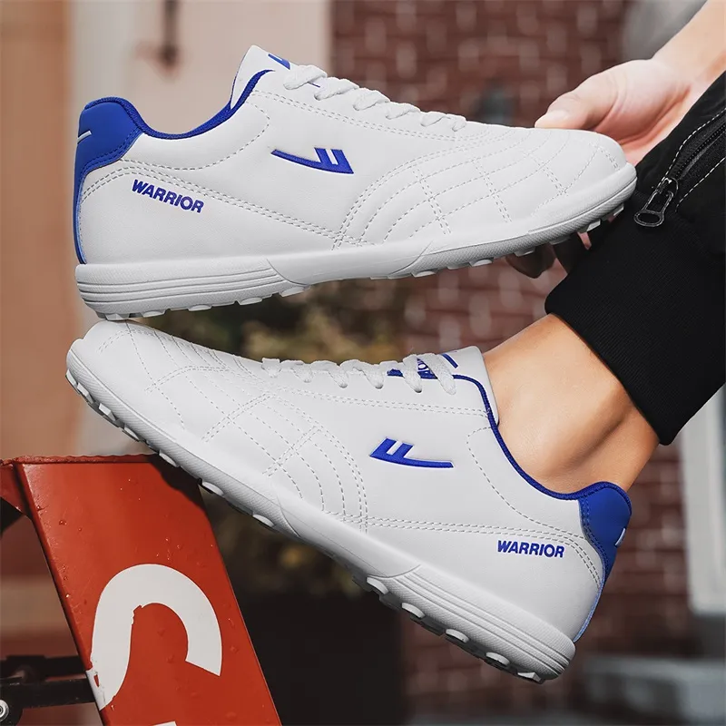 Warrior TF Turf Artificial Ground, Indoor Breathable, Lightweight Coverage Soccer Shoes Unisex White Blue-7