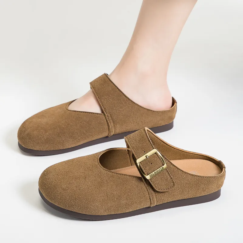 Warrior Abrasion Resistant Slip Resistant Closed Toe Slippers Women's Brown-1