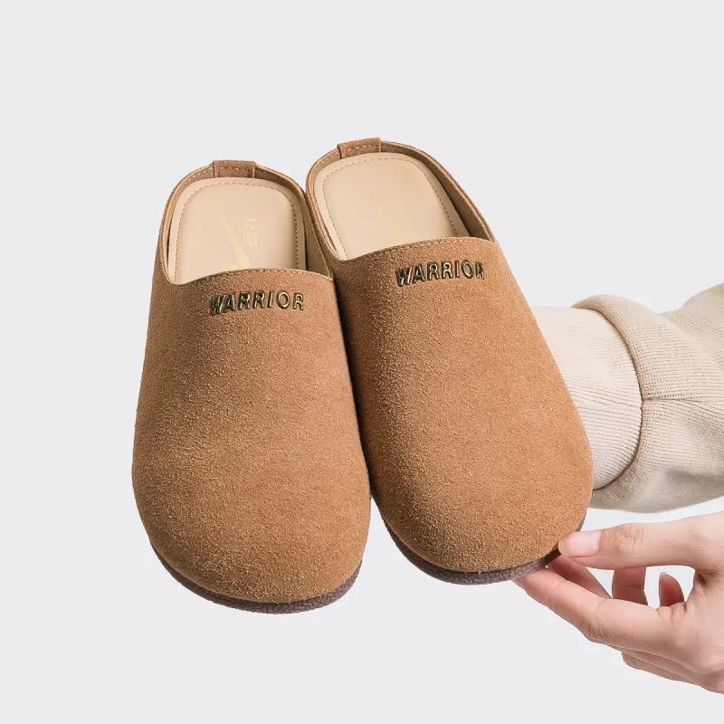 Warrior Stitching Slip Resistant Abrasion Resistant Closed Toe Slippers Women's Brown-1