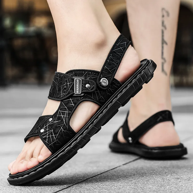 Warrior Casual Chef Shoes Beach Sandals Men's Black-10