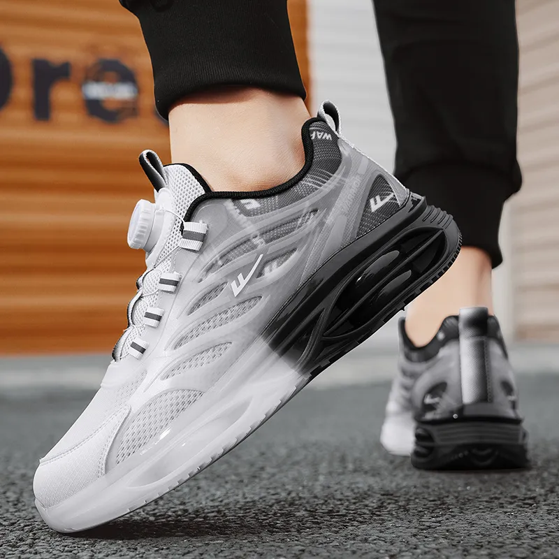 Warrior Cushioning Height Increase Low Top Training Running Shoes Men's Gray Black-9