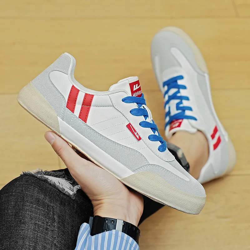 WARRIOR Canvas Shoes Unisex Low Top Gray/Red-13