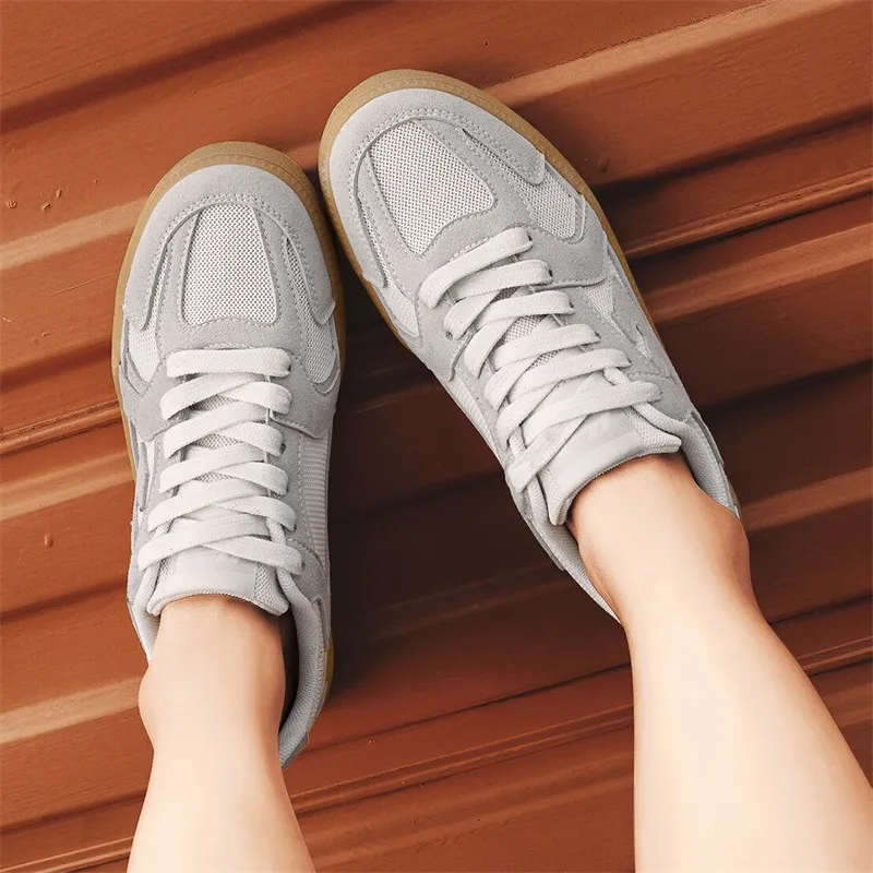 Warrior German Army Trainers Durable Lightweight And Breathable Low Top Skateboard Shoes Unisex Gray White-9